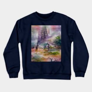 Colorful mountain forest Crewneck Sweatshirt